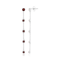 Pendientes en plata con Granate de Mozambique