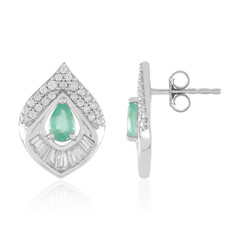 Pendientes en plata con Esmeralda de Rusia (Adela Silber)