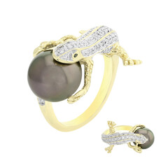 Anillo en oro con Perla cultivada de Tahití