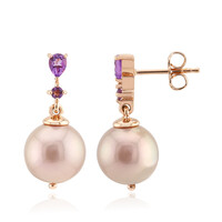 Pendientes en plata con Perla Ming púrpura (TPC)