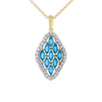Collar en plata con Apatita azul neón