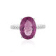 Anillo en plata con Fluorita rosa