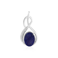 Colgante en plata con Ágata azul brillante