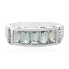 Anillo en plata con Aguamarina