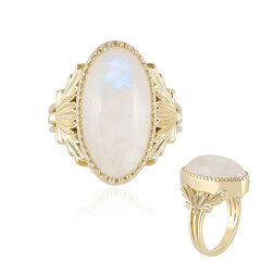 Anillo en plata con Piedra de Luna arcoíris