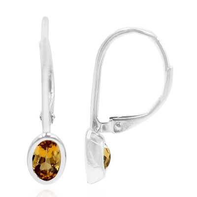 Pendientes en plata con Escapolita cognac