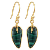 Pendientes en plata con Malaquita