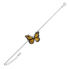 Brazalete en plata con Ámbar báltico