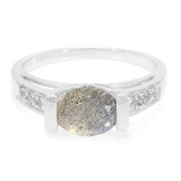 Anillo en plata con Labradorita