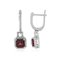 Pendientes en plata con Zircón caoba