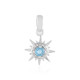 Colgante en plata con Topacio azul suizo