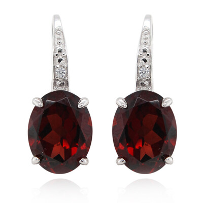 Pendientes en plata con Granate de Mozambique