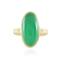 Anillo en plata con Calcedonia verde