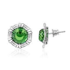 Pendientes en plata con Ámbar colombiano verde
