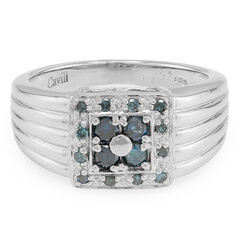 Anillo de hombre en plata con Diamante fantasía