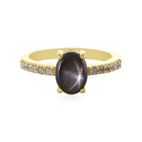 Anillo en plata con Zafiro estrella negra