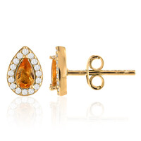 Pendientes en plata con Granate espesartina