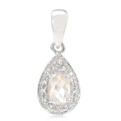 Colgante en plata con Piedra del sol plateada