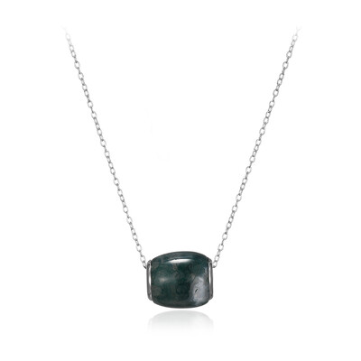 Collar en plata con Ágata de musgo