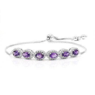 Brazalete en plata con Amatista de Zambia