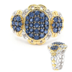 Anillo en plata con Zafiro azul (Gems en Vogue)