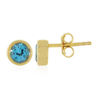 Pendientes en plata con Topacio azul suizo