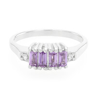 Anillo en plata con Zafiro de Ceilán púrpura no calentado