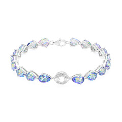 Brazalete en plata con Topacio Místico azul