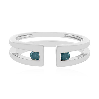 Anillo en plata con Diamante azul I3