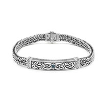 Brazalete en plata con Topacio azul de Londres (Nan Collection)