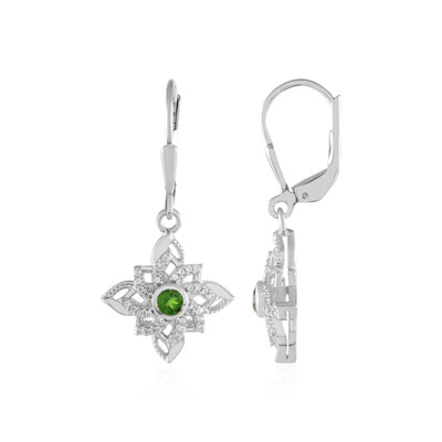 Pendientes en plata con Diópsido de Rusia