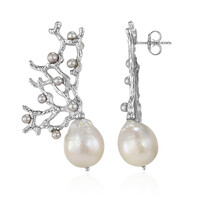 Pendientes en plata con Perla Freshwater