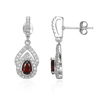 Pendientes en plata con Granate de Mozambique