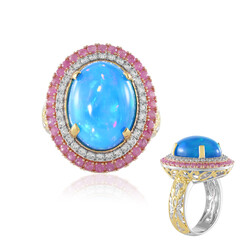 Anillo en plata con Ópalo azul de Etiopía (Gems en Vogue)