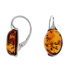 Pendientes en plata con Ámbar báltico