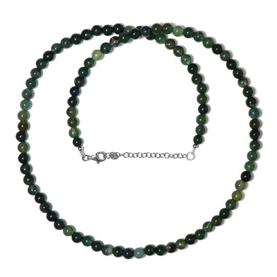 Collar en plata con Ágata de musgo