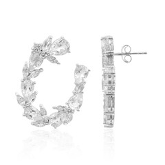 Pendientes en plata con Topacio blanco