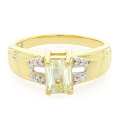 Anillo de hombre en plata con Cuncita amarillo canario
