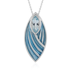 Collar en plata con Topacio azul cielo (Adela Silber)
