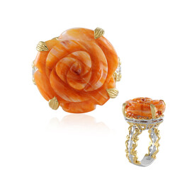 Anillo en plata con Ostra espinosa naranja (Gems en Vogue)