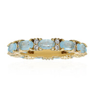 Anillo en plata con Cuarzo azul pastel