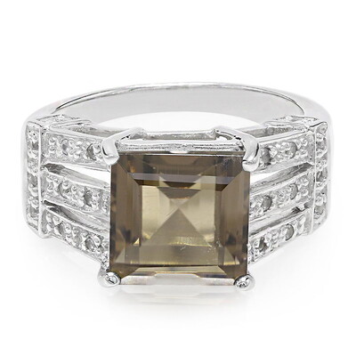 Anillo en plata con Cuarzo ahumado