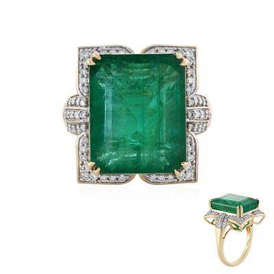 Anillo en oro con Esmeralda de Zambia AAA (D'vyere)
