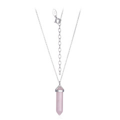 Collar en plata con Cuarzo rosa