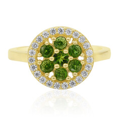 Anillo en plata con Diópsido de Rusia