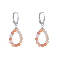 Pendientes en plata con Ágata rojo de Botswana