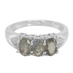 Anillo en plata con Espectrolita