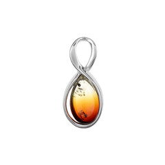 Colgante en plata con Ámbar del Báltico amanecer