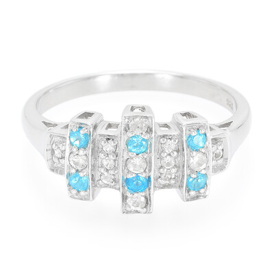 Anillo en plata con Apatita azul neón