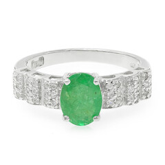 Anillo en plata con Esmeralda de Bahía